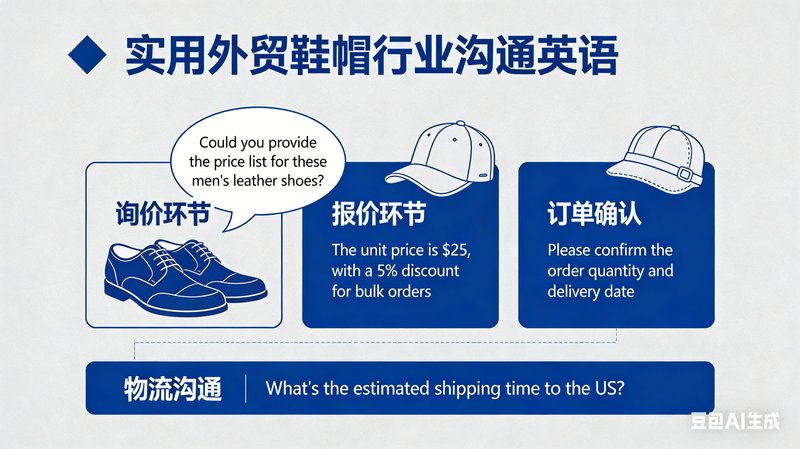 "实用外贸鞋帽行业沟通英语 "