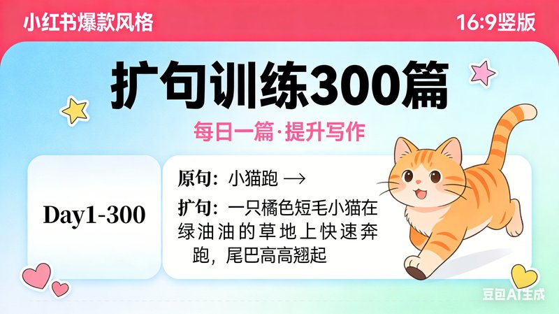 小红书爆款：扩句训练 300 篇 